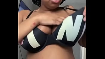 Black slut flashing camera insta model