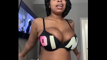 Black slut flashing camera insta model