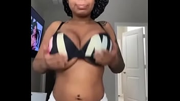 Black slut flashing camera insta model