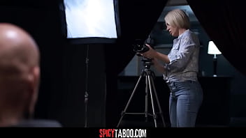 Submissive milf photographer fucks with her big cock client