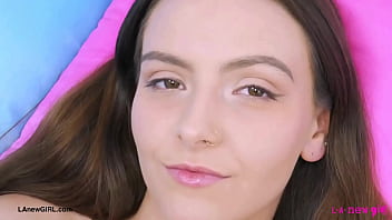 Radiant brunette beauty naked close up