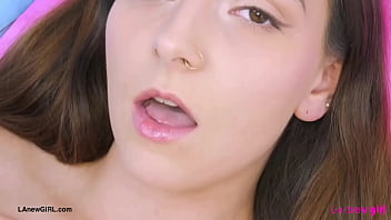 Radiant brunette beauty naked close up