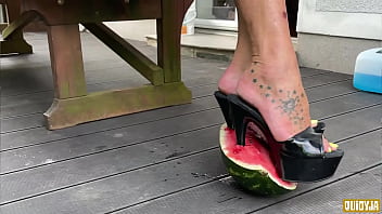 Juicy watermelon crush under my feet