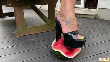 Juicy watermelon crush under my feet