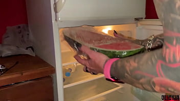 Juicy watermelon crush under my feet