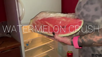 Juicy watermelon crush under my feet