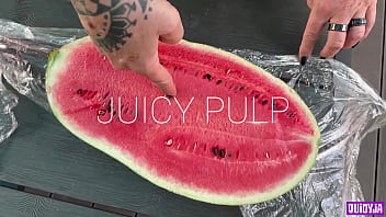 Juicy watermelon crush under my feet