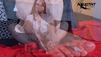 Beautiful and playful booty shows off a footjob