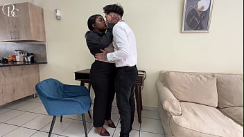 Busty black girl takes it all from her white co worker a facial pussy fucking and an anal creampie