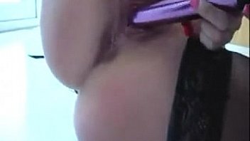 Blonde whore masturbating with a vibrator