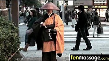 Deepthroat blowjob from big tits massage girl 1