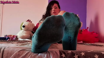 Guided handjob feet being worshipped foot sniffer waits for his mistress to tell him to smell her dirty socks until he cums