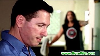 Soapy sensual massage sex for horny client