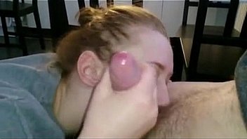 Pretty slut slams her face down dick takes big facial