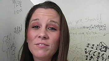 Black girl sucking their first white cock in gloryhole 29