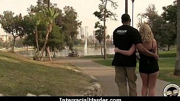 Busty blonde fucks and sucks a huge black monster cock 19