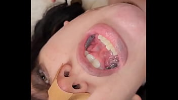 Audible jets of cum land right in kimmi’s mouth as she lies back and gets filled like a good wife she shows it off