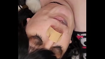 Audible jets of cum land right in kimmi’s mouth as she lies back and gets filled like a good wife she shows it off