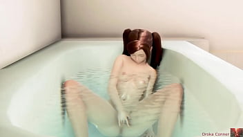 She got way too comfortable in the bathtub