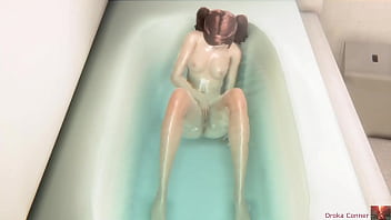 She got way too comfortable in the bathtub