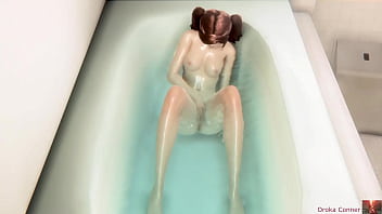 She got way too comfortable in the bathtub