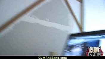 Nice ebony fucked by several white guys in all holes 21