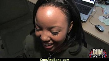 Nice ebony fucked by several white guys in all holes 21