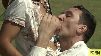 Nasty brunette takes big cock in her horny asshole