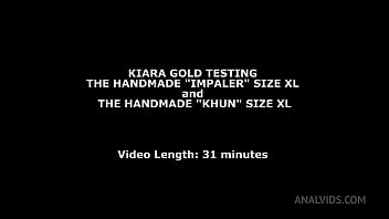 Kiara gold testing the handmade "impaler" size xl and the handmade "khun" size xl twt043
