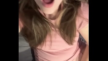 White teen takes big black dildo