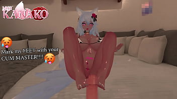 Master loved my ganyu cosplay he wanted a footjob and tan as well tanned catgirl footjob