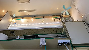 Sexy young chick showing her cunt at work