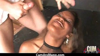 Ebony fucked by a group of white dicks in gangbang 11