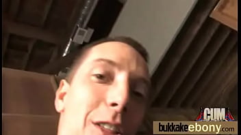 Sexy ebony gangbanged and spunked on 28