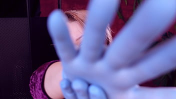 I touch my face and teeth with medical gloves