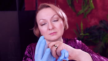 I touch my face and teeth with medical gloves