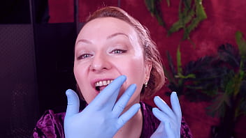 I touch my face and teeth with medical gloves