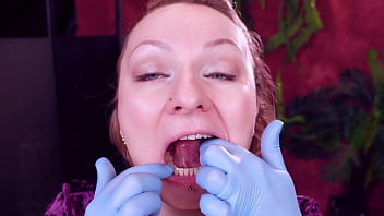 I touch my face and teeth with medical gloves