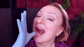 I touch my face and teeth with medical gloves