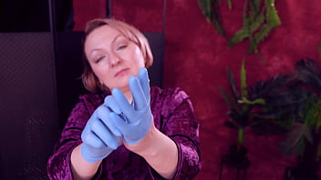 I touch my face and teeth with medical gloves