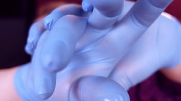 I touch my face and teeth with medical gloves