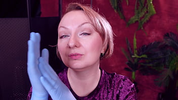 I touch my face and teeth with medical gloves