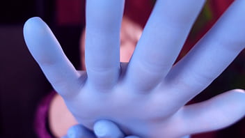 I touch my face and teeth with medical gloves