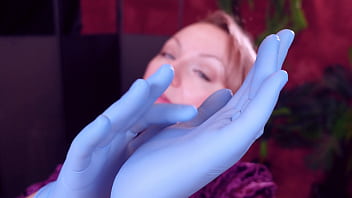 I touch my face and teeth with medical gloves