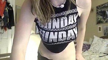 Busty girl with glasses showing her great body