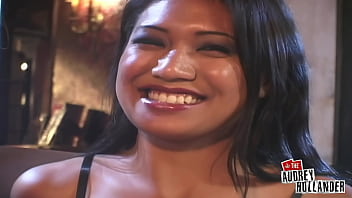 Audrey’s red bush bounces as she rides two at once