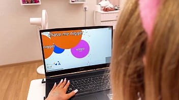 I impaled a blonde streamer on a dick and fed him sperm deep throat anal riding