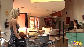 The individual of above average height and fair hair want to engage in intimate physical contact involving the genitalia with a petite and attractive individual with dark hair