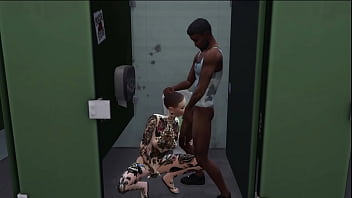 Shaved emo sucking black cock