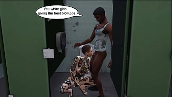 Shaved emo sucking black cock